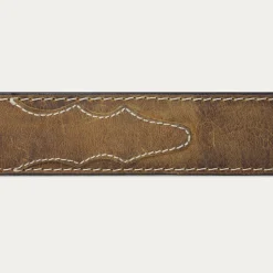 Contrast Stitch Western Tab Belt