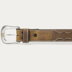 Contrast Stitch Western Tab Belt
