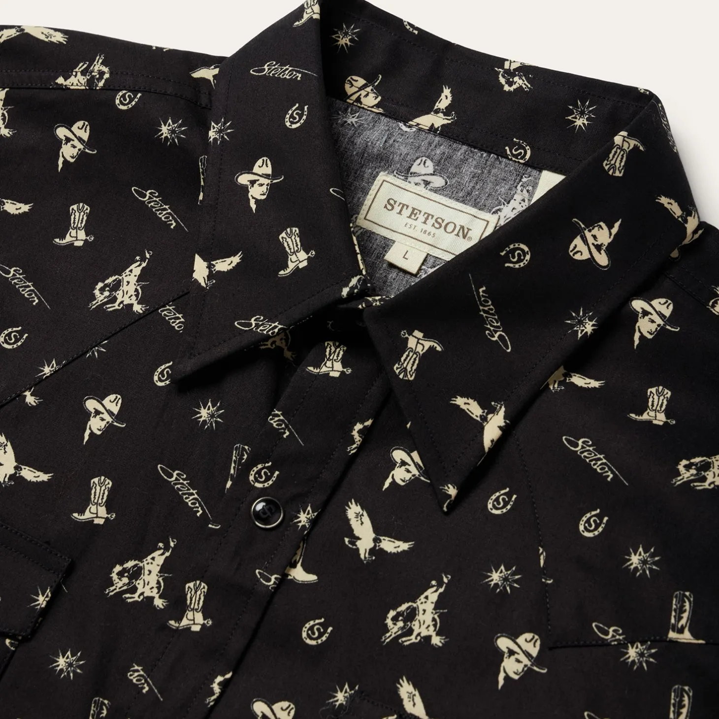 Conversation Print Western Shirt