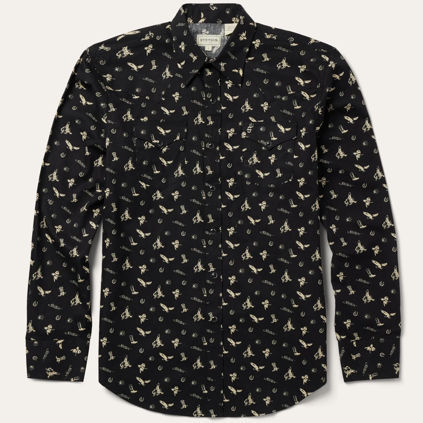 Conversation Print Western Shirt