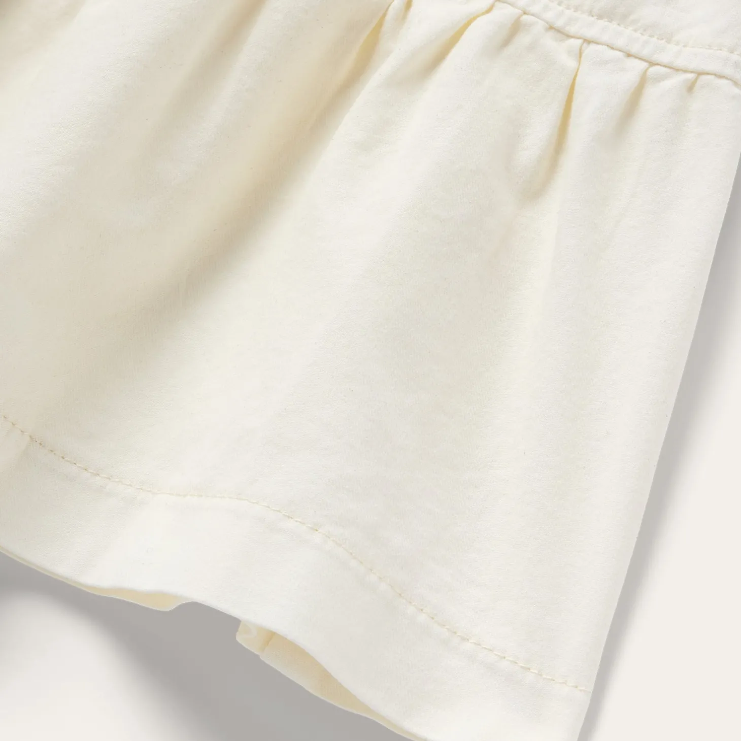 Cream Denim Tiered Dress