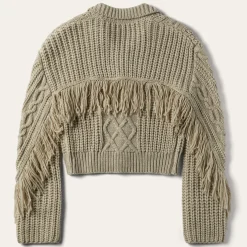 Cream Fringed Cardigan