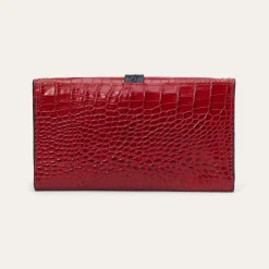 Croco Embossed Clutch Wallet
