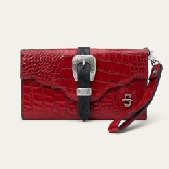 Croco Embossed Clutch Wallet