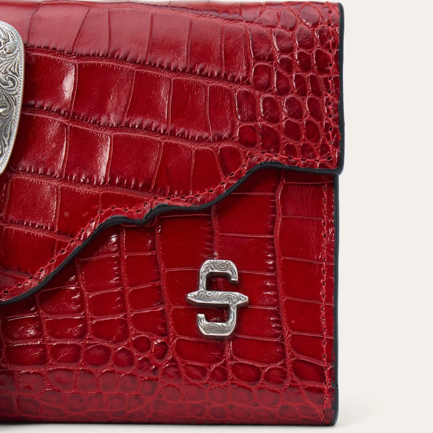 Croco Embossed Clutch Wallet