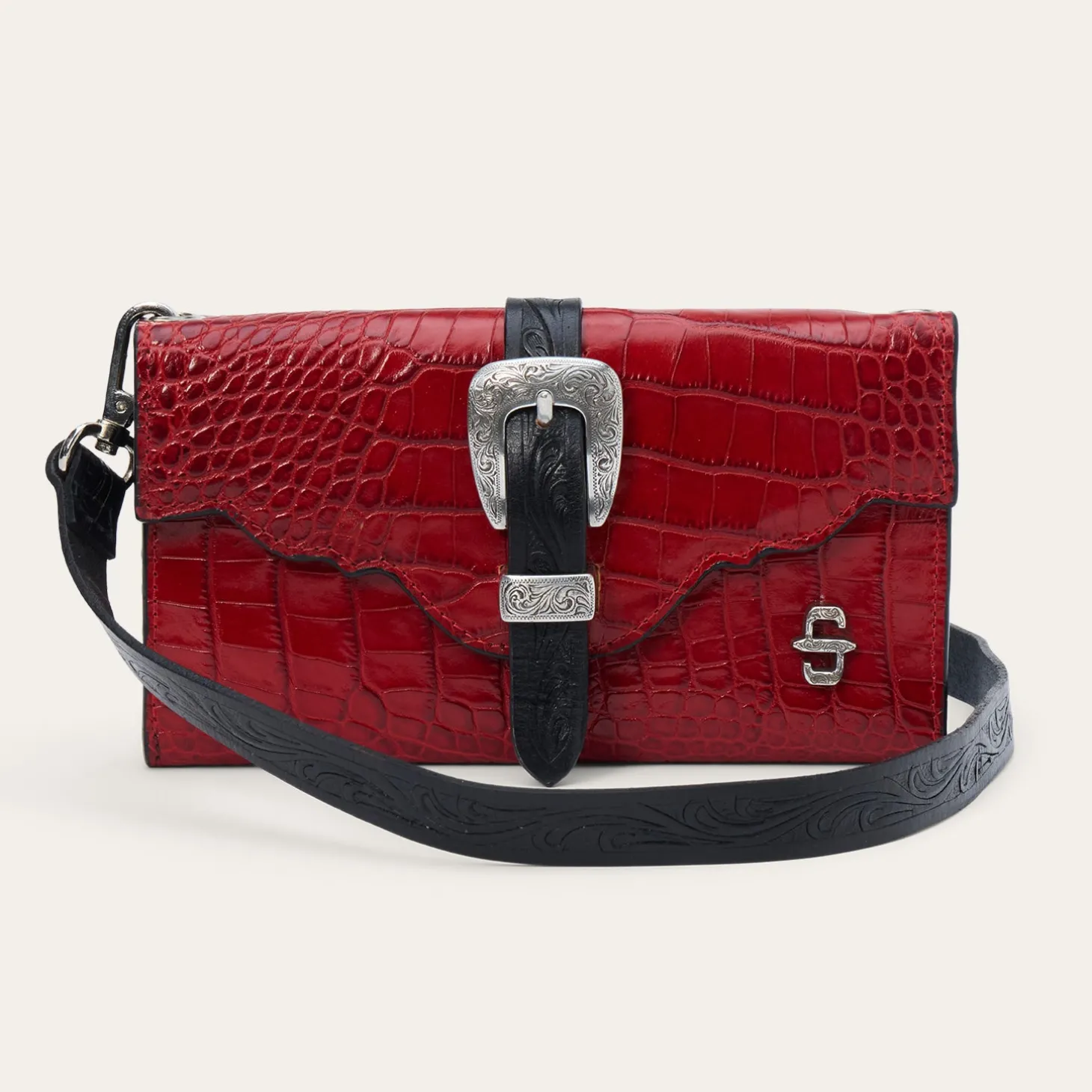 Croco Embossed Clutch Wallet
