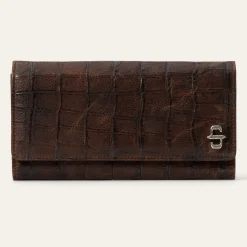Croco Embossed Front Flap Wallet