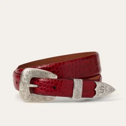 Croco Print Tapered Belt