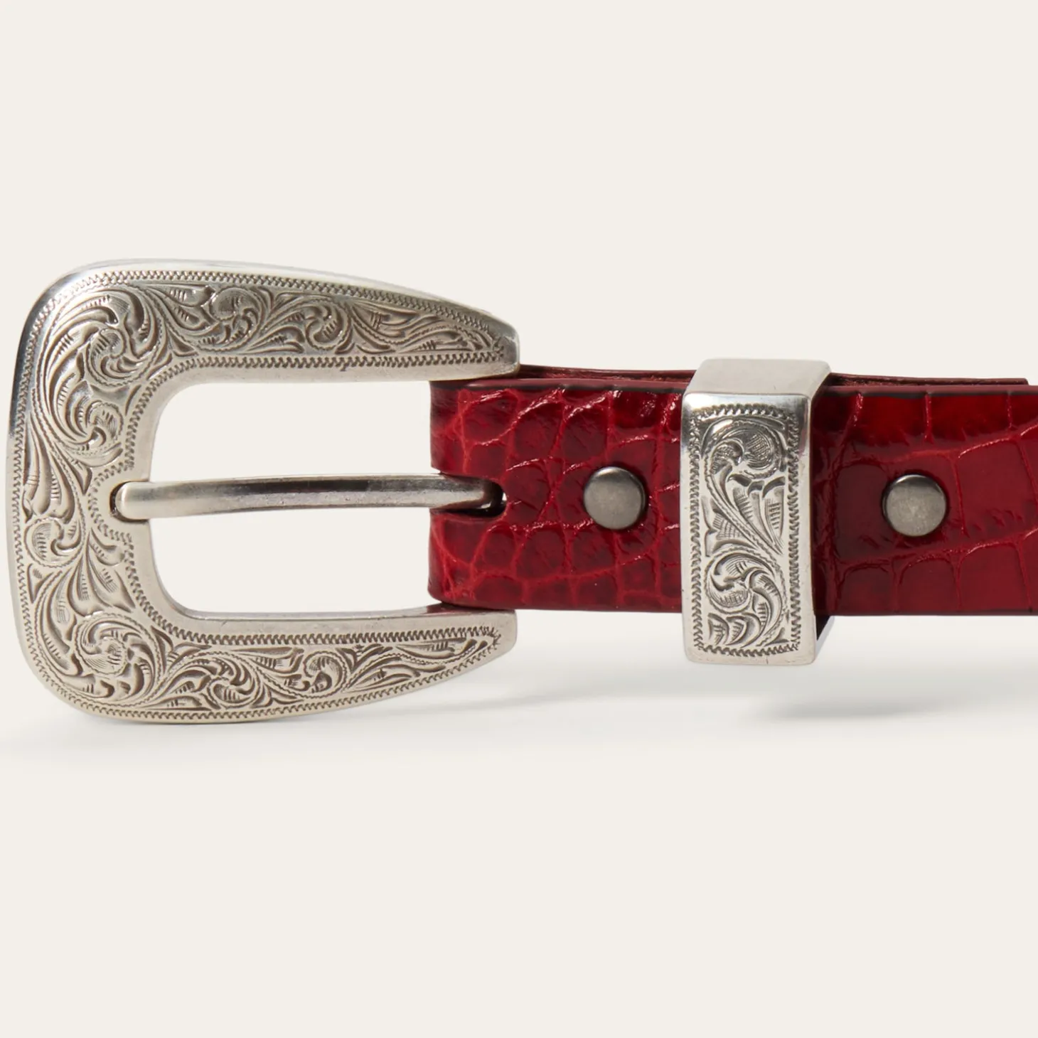 Croco Print Tapered Belt