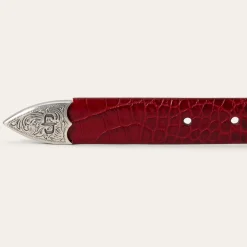 Croco Print Tapered Belt