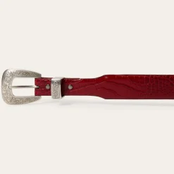Croco Print Tapered Belt
