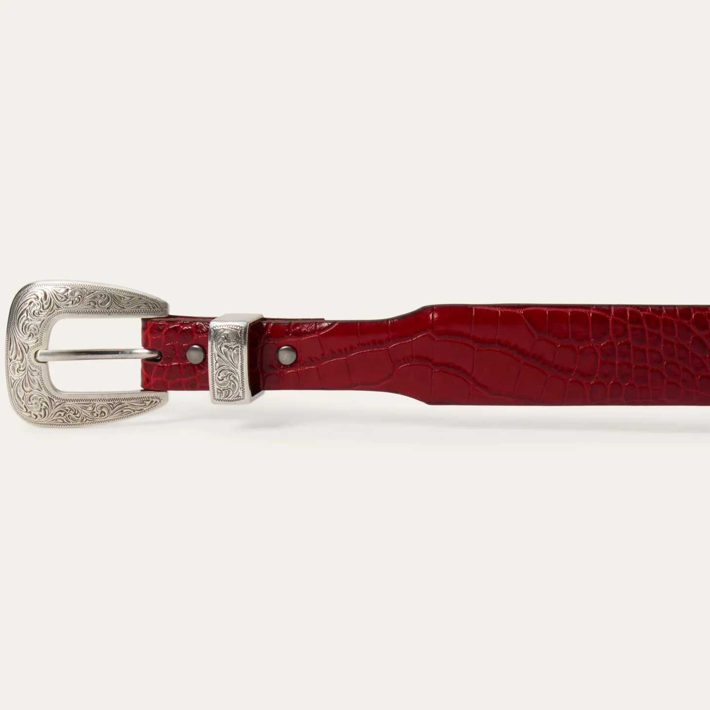 Croco Print Tapered Belt