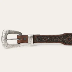 Croco Print Tooled Tapered Belt