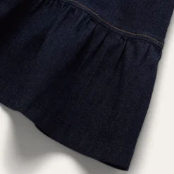 Dark Denim Dress With Contrast Top Stitching