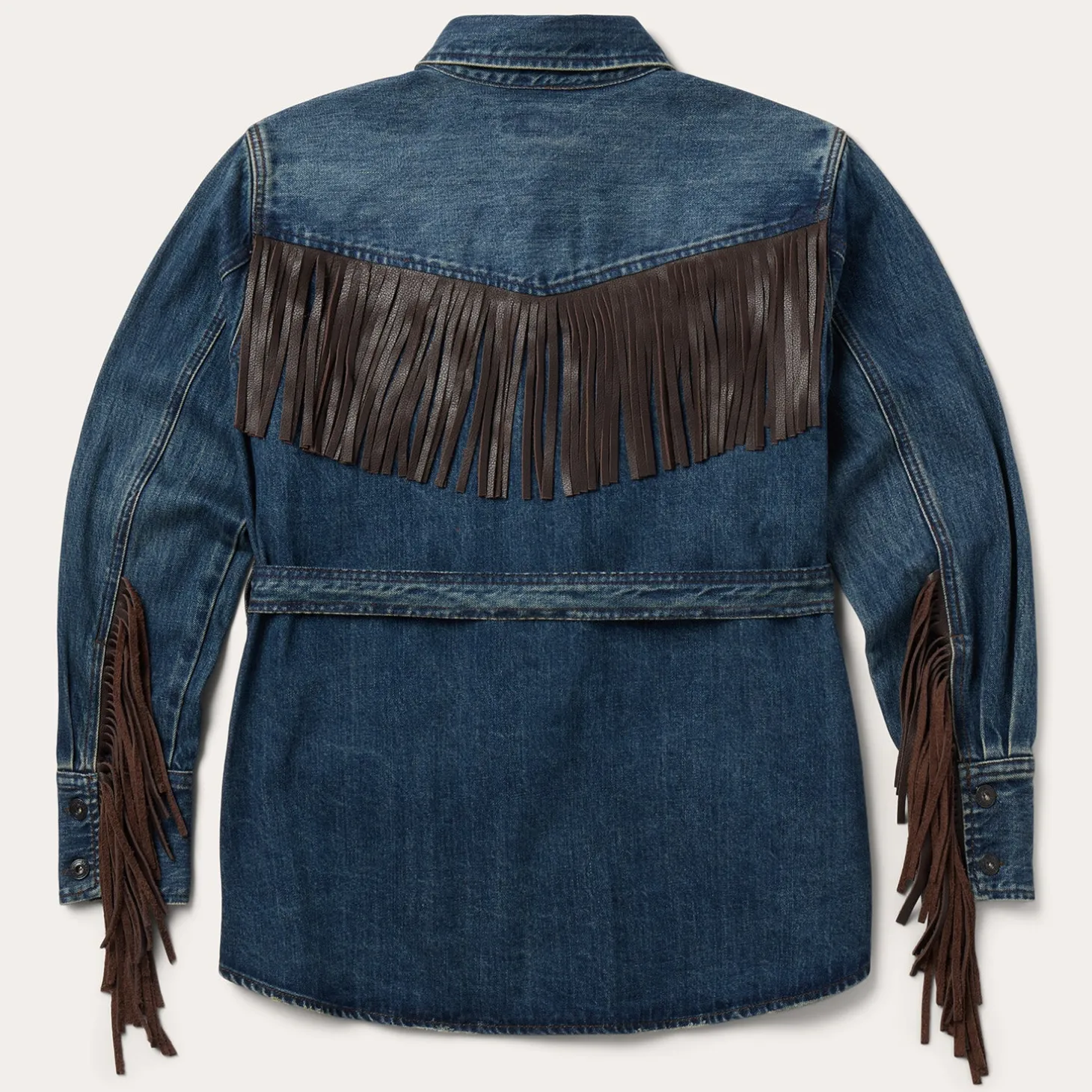 Dark Denim Fringe Jacket