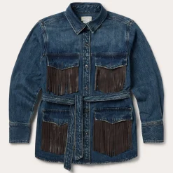 Dark Denim Fringe Jacket