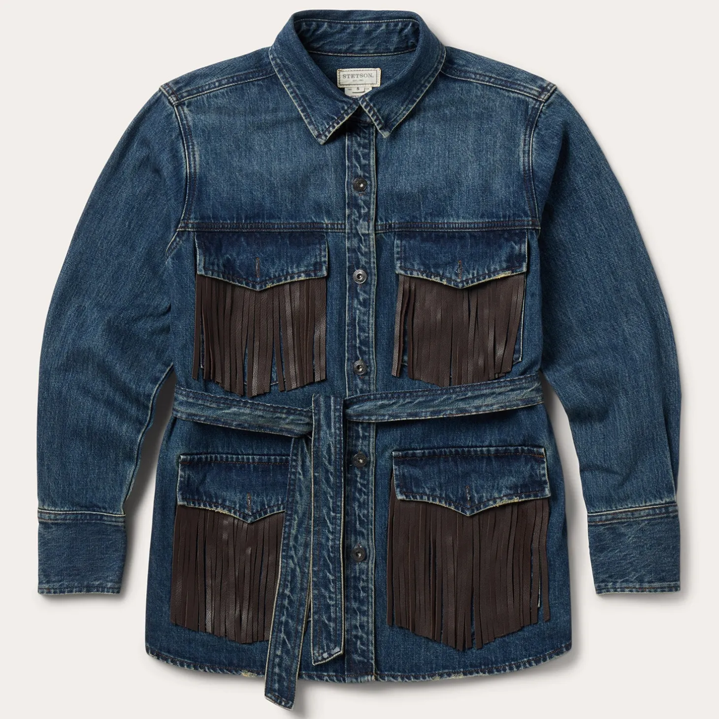 Dark Denim Fringe Jacket