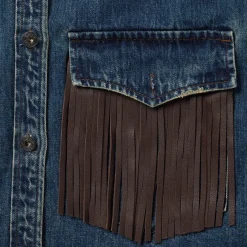 Dark Denim Fringe Jacket