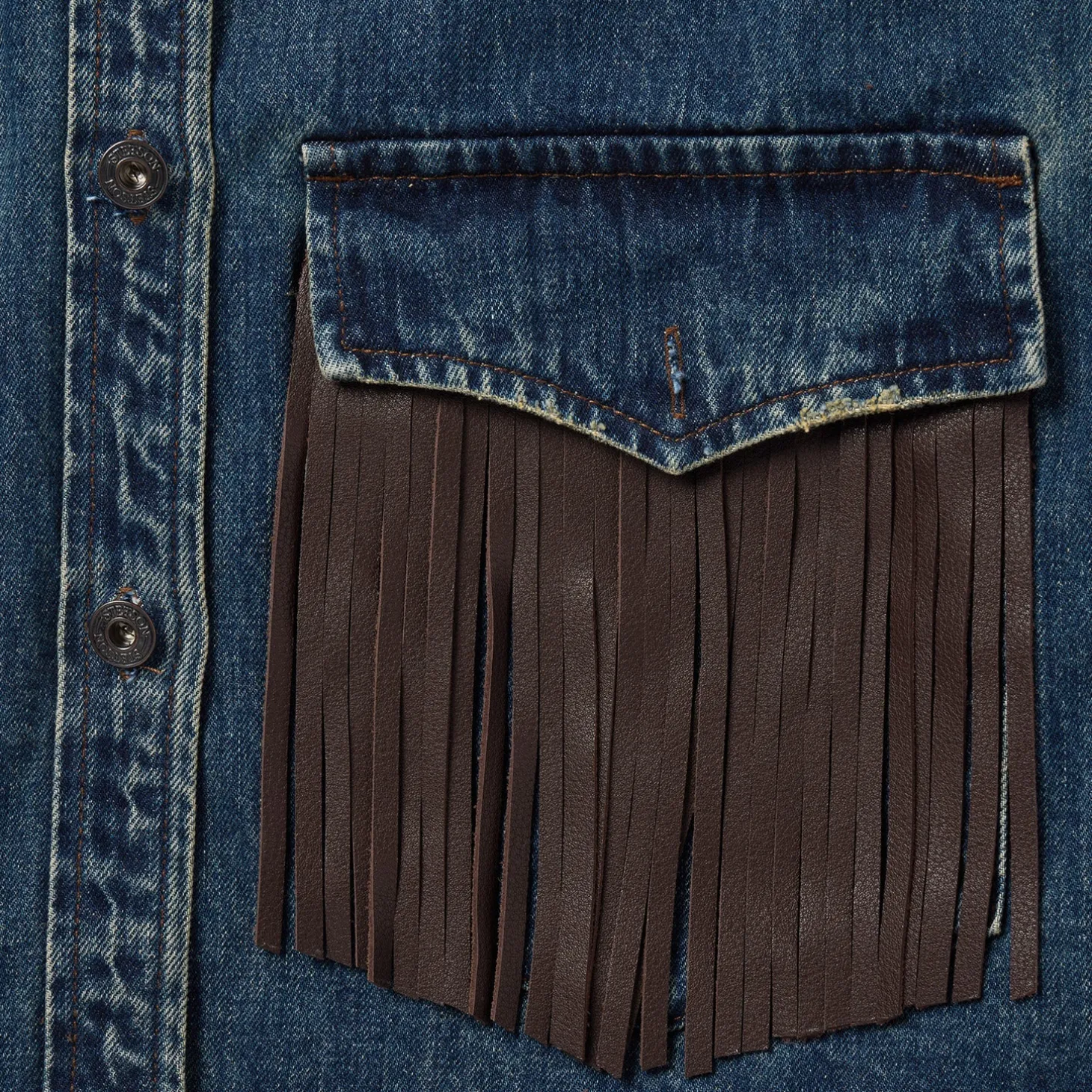 Dark Denim Fringe Jacket