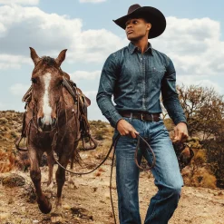 Dark Denim Western Shirt