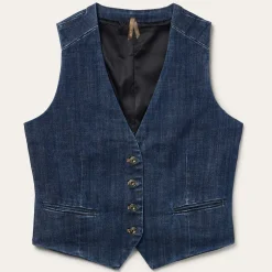 Dark Wash Stretch Denim Vest