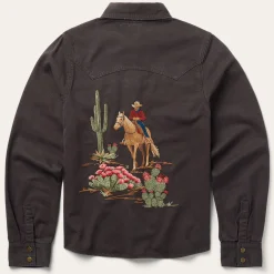 Desert Scene Embroidered Western Shirt