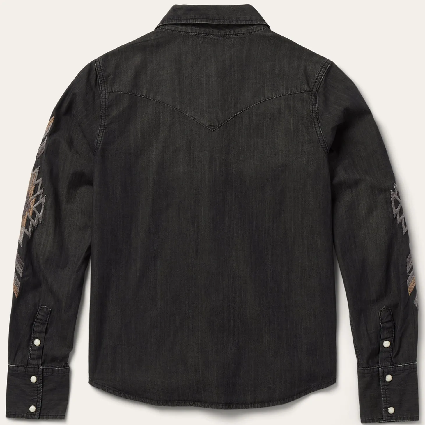 Embroidered Black Denim Shirt