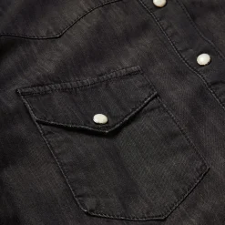 Embroidered Black Denim Shirt