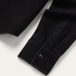 Embroidered Black Denim Shirt