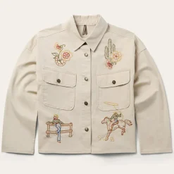 Embroidered Canvas Utility Jacket