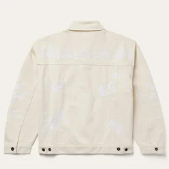 Embroidered Cream Denim Jacket