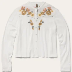 Embroidered Crepe Shirt