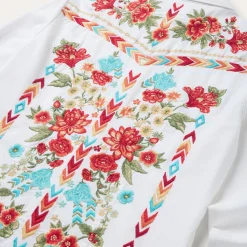 Embroidered Denim Dress