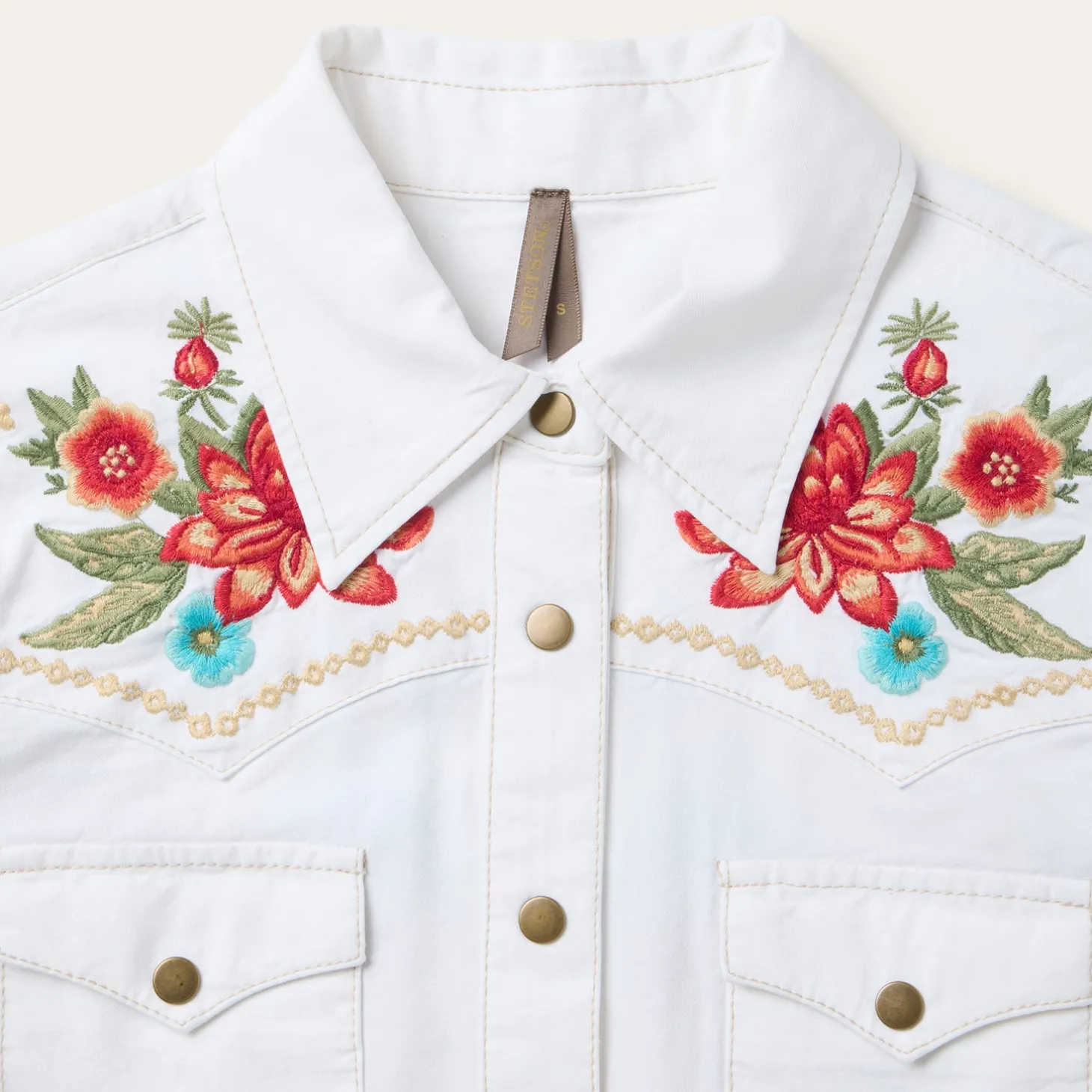 Embroidered Denim Dress