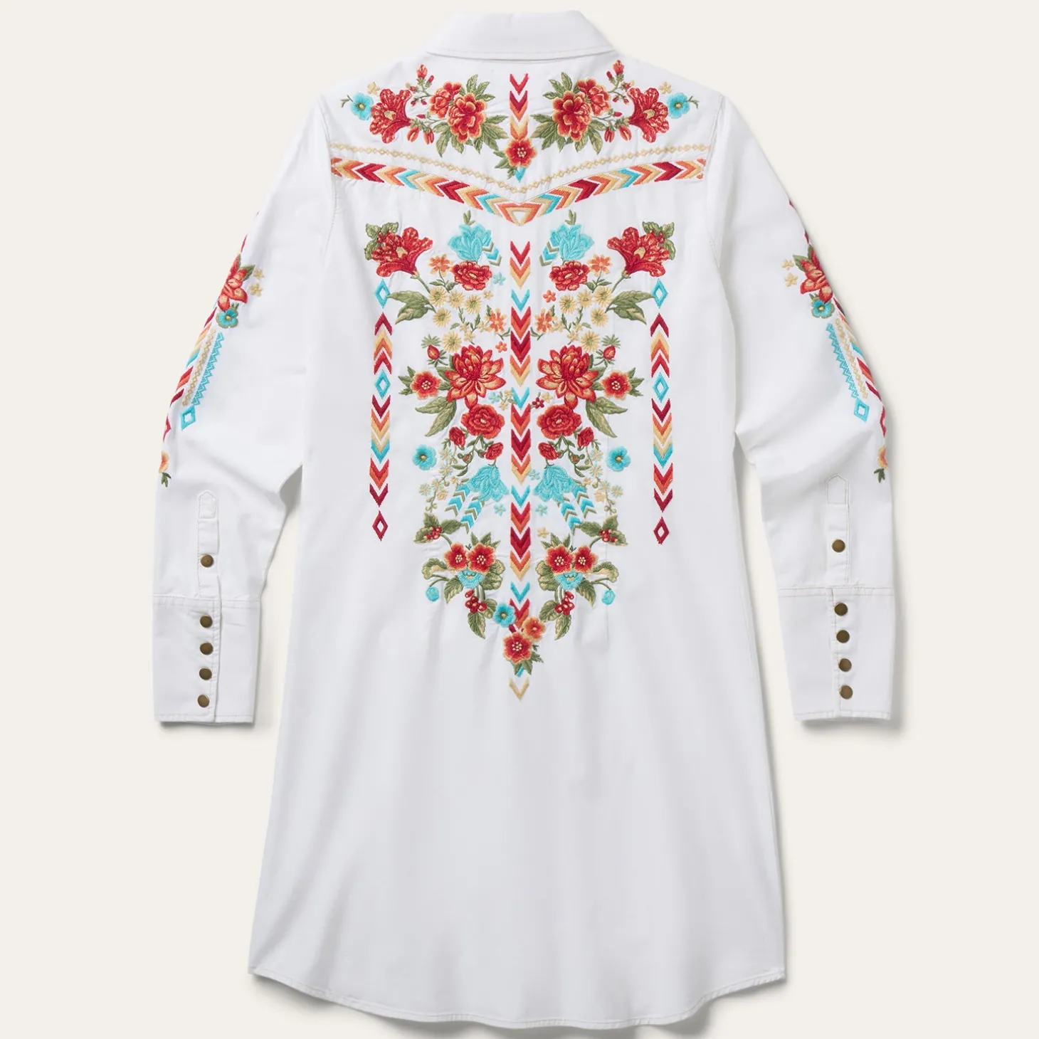 Embroidered Denim Dress