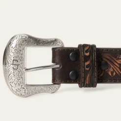 Embroidered Tooled Tab Belt