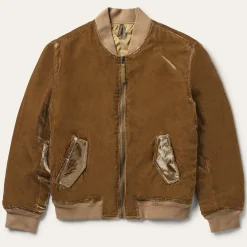 Embroidered Velvet Bomber Jacket