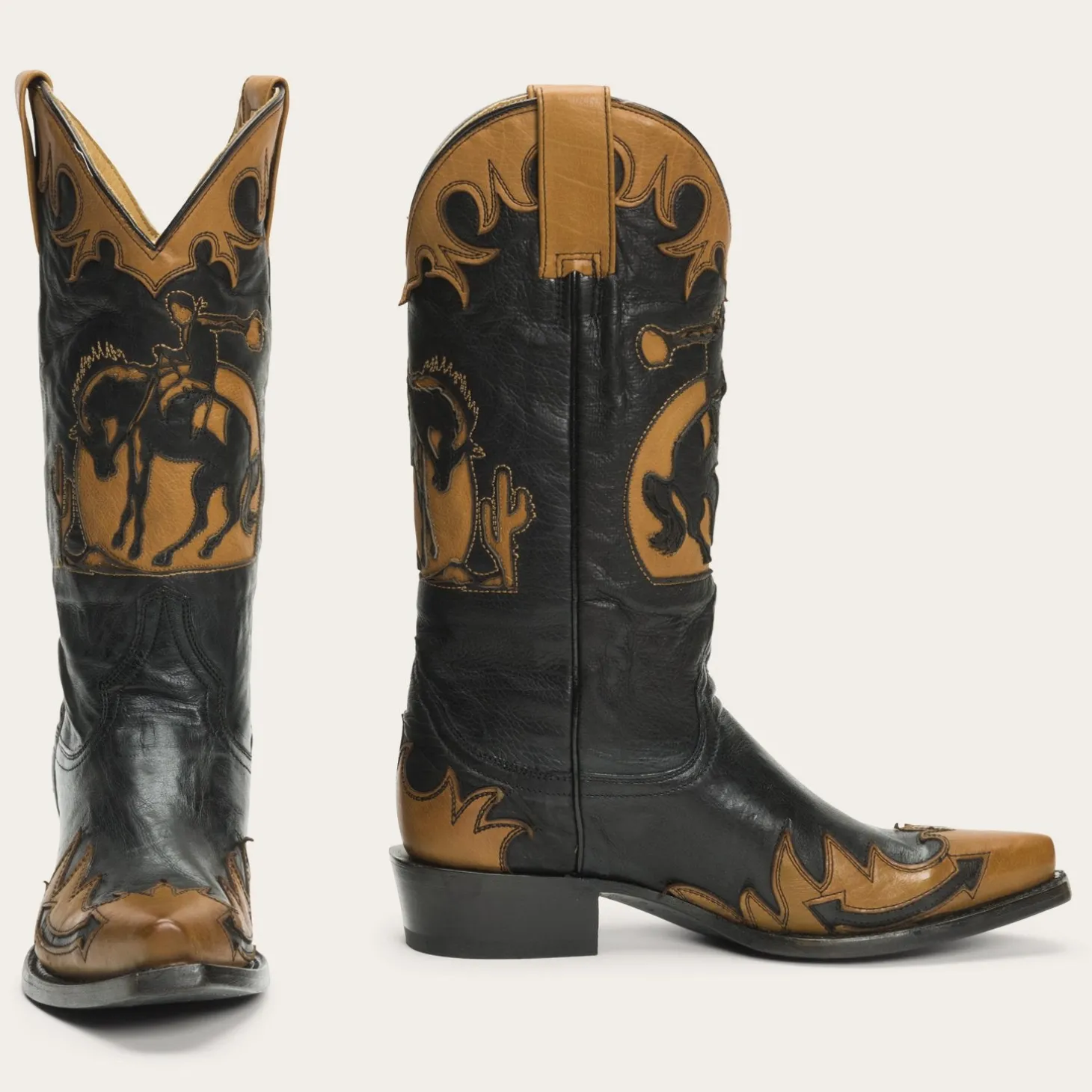 Faye Cowgirl & Horse Underlay Leather Boot