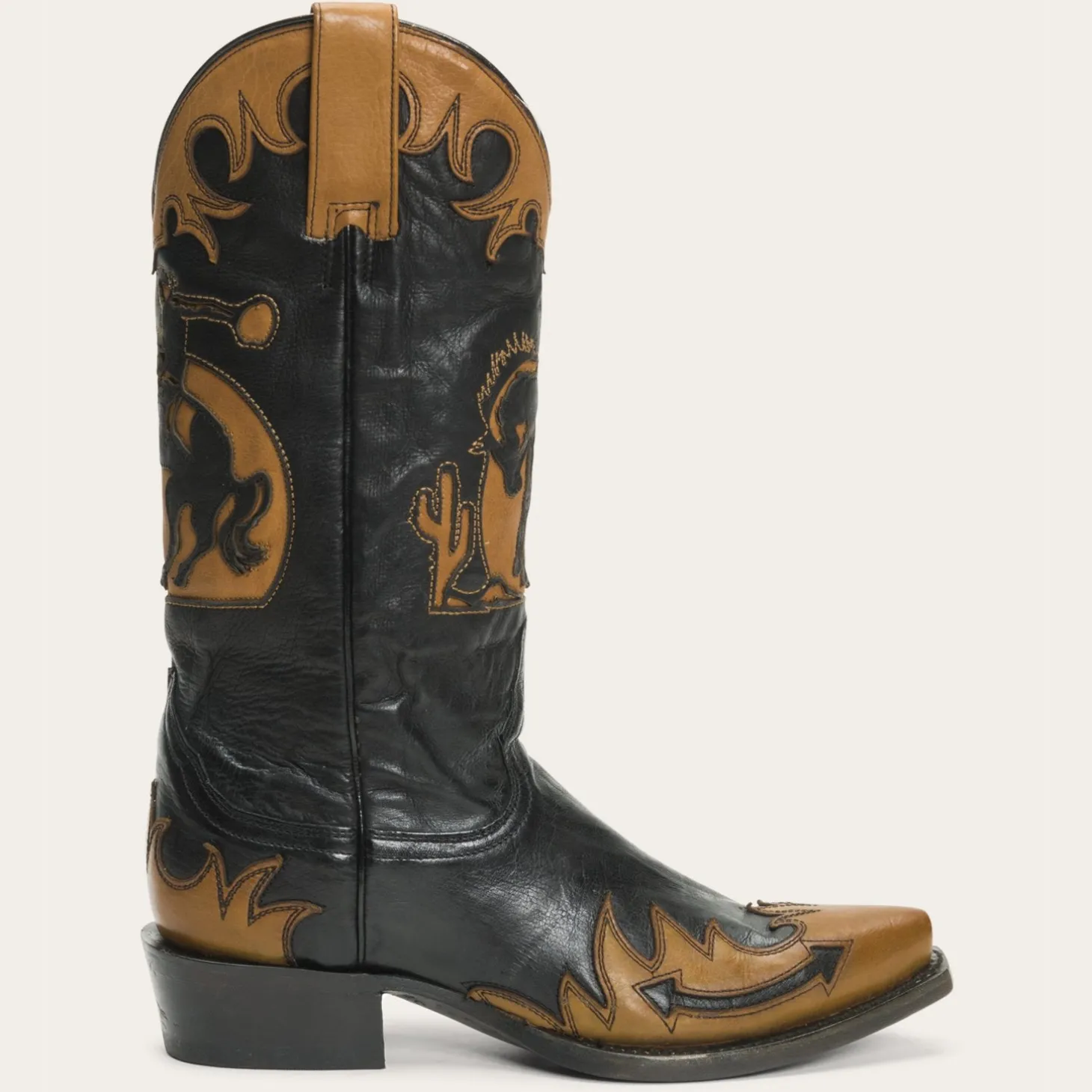 Faye Cowgirl & Horse Underlay Leather Boot