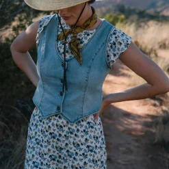 Field Flowers Print Peasant Dress