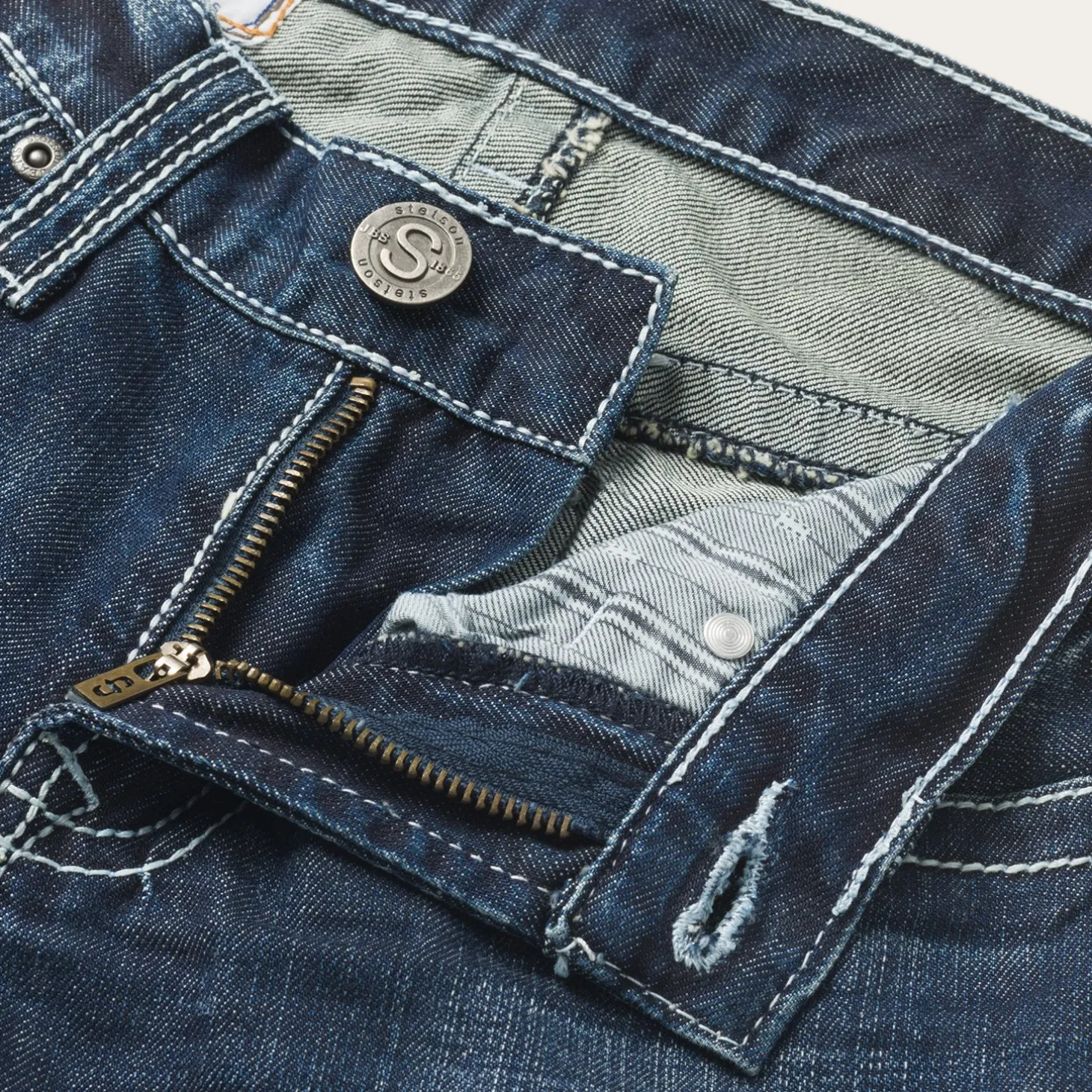 1014 Fit Destructed Medium Wash Jeans