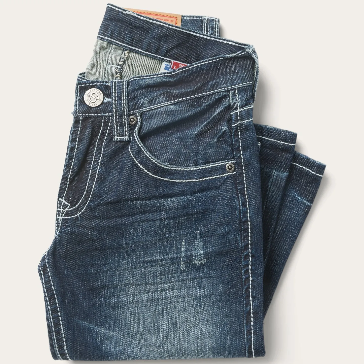 1014 Fit Destructed Medium Wash Jeans