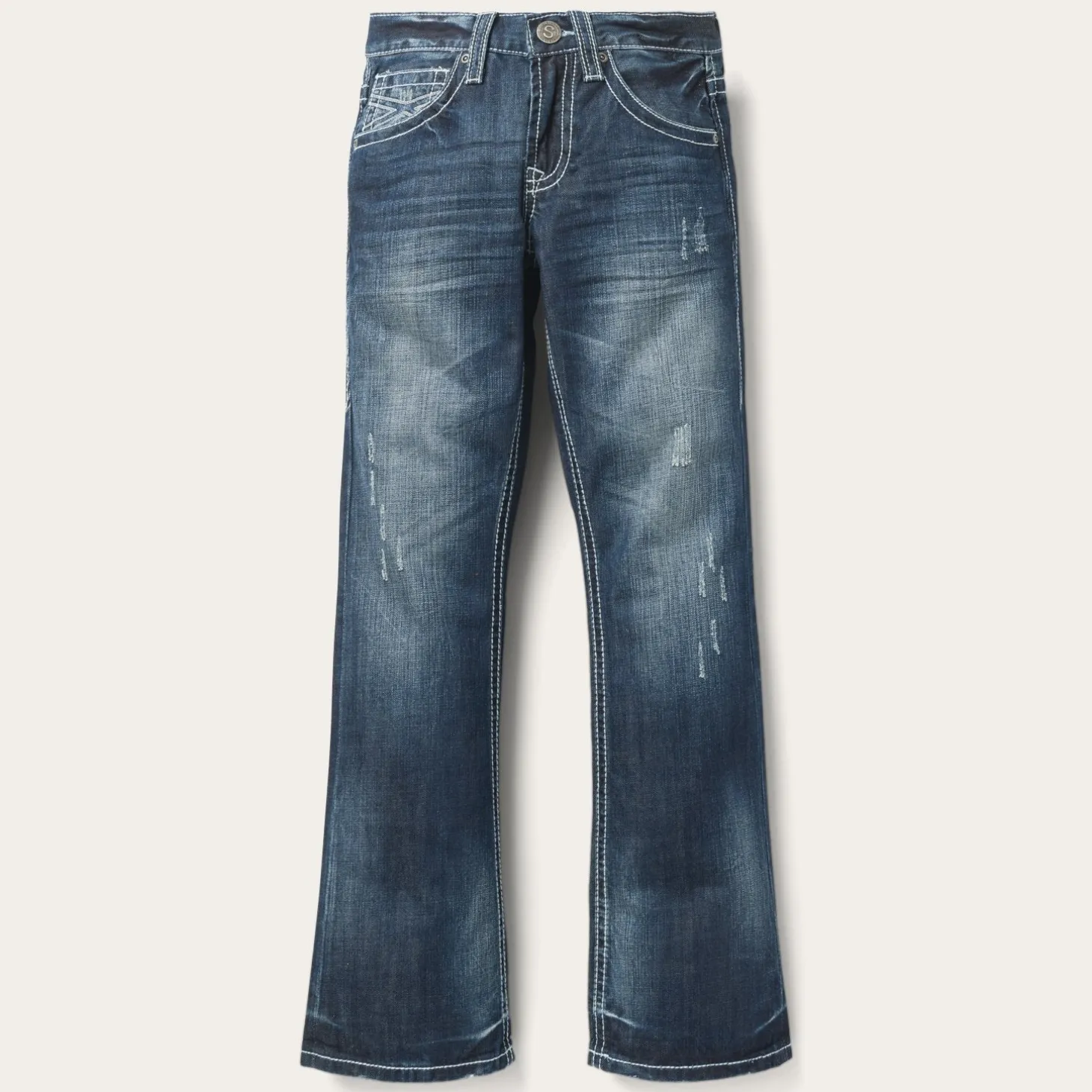 1014 Fit Destructed Medium Wash Jeans