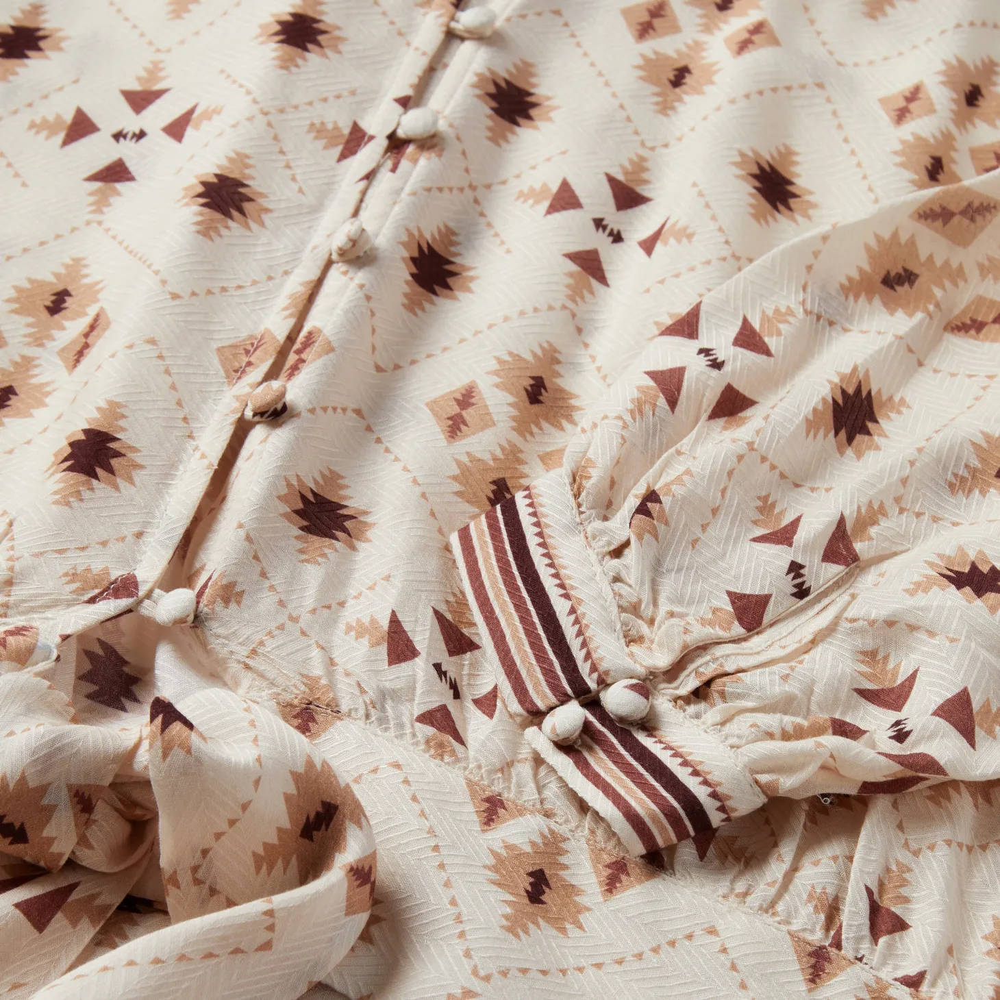 Gaucho Print Herringbone Blouse