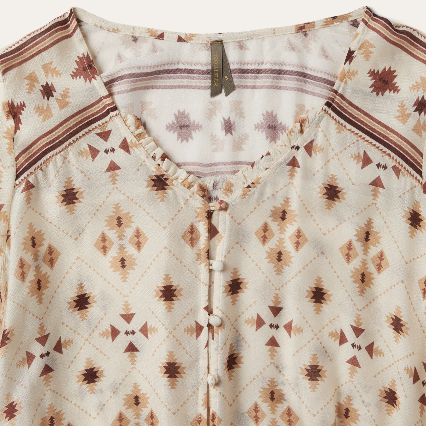 Gaucho Print Herringbone Blouse