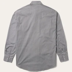Grey Geo Print Western Shirt