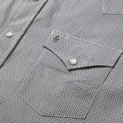 Grey Geo Print Western Shirt