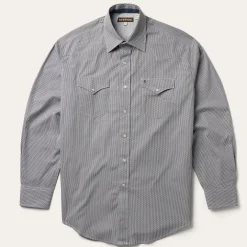 Grey Geo Print Western Shirt