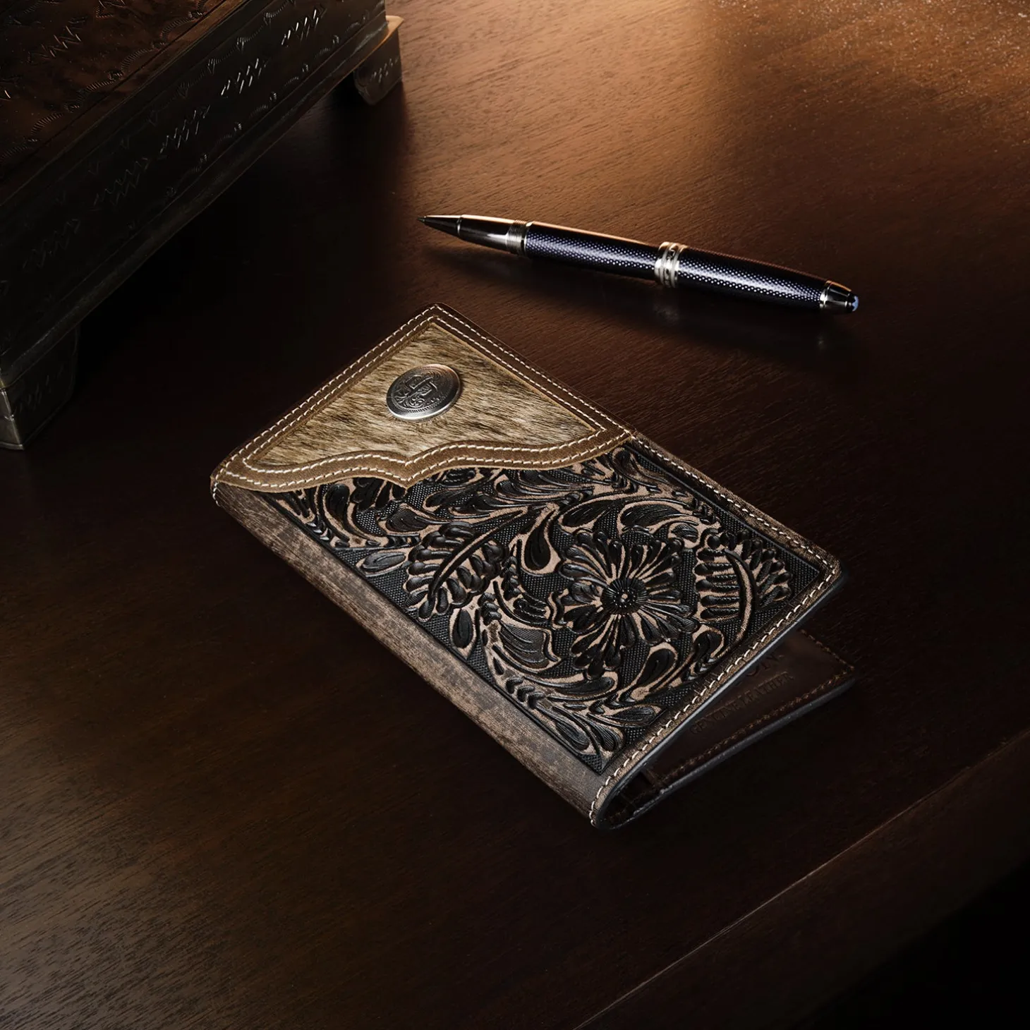 Hair-On-Hide Concho Checkbook