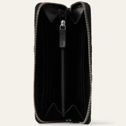 Hair-On-Hide Tooled Zip Wallet